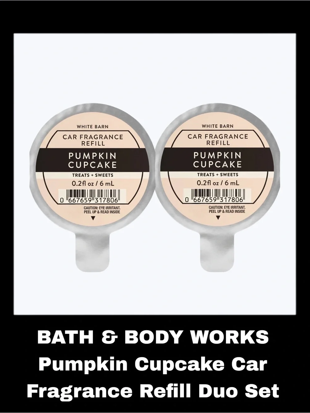 BATH & BODY WORKS Pumpkin Cupcake Car Fragrance Refill Duo Set